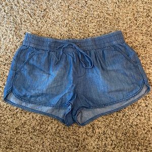 Tie and Elastic Jean shorts